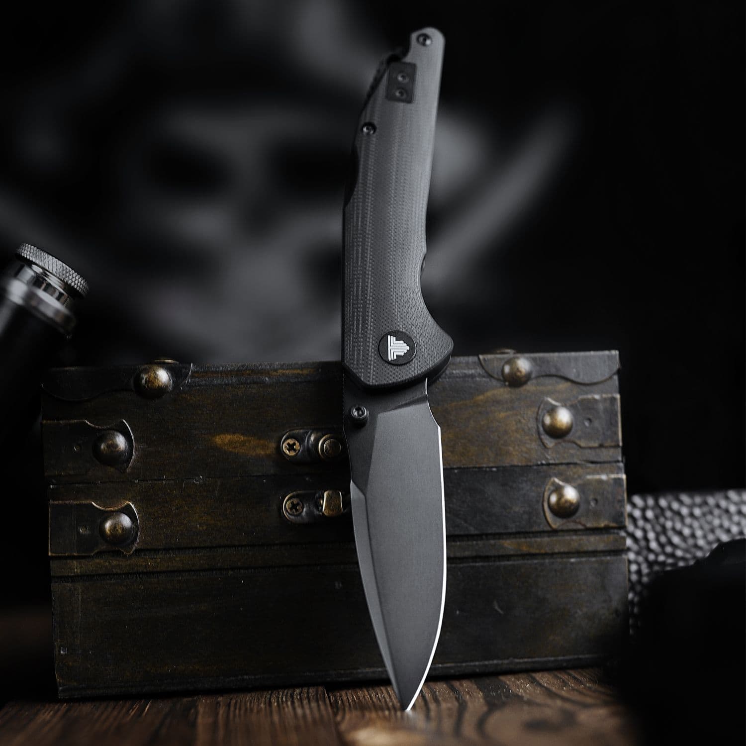 Складной туристический нож TRIVISA Arae-03B клинок 14C28N рукоять G10 (черный-черный)