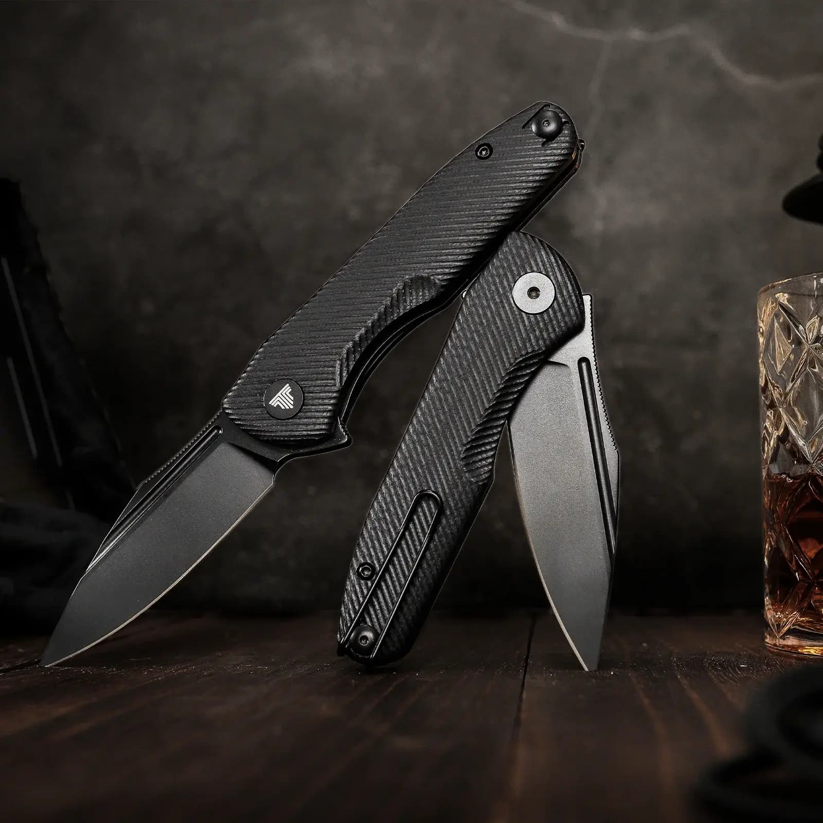 Складной туристический нож TRIVISA Antliae-03B клинок 14C28N рукоять G10 (черный-черный)