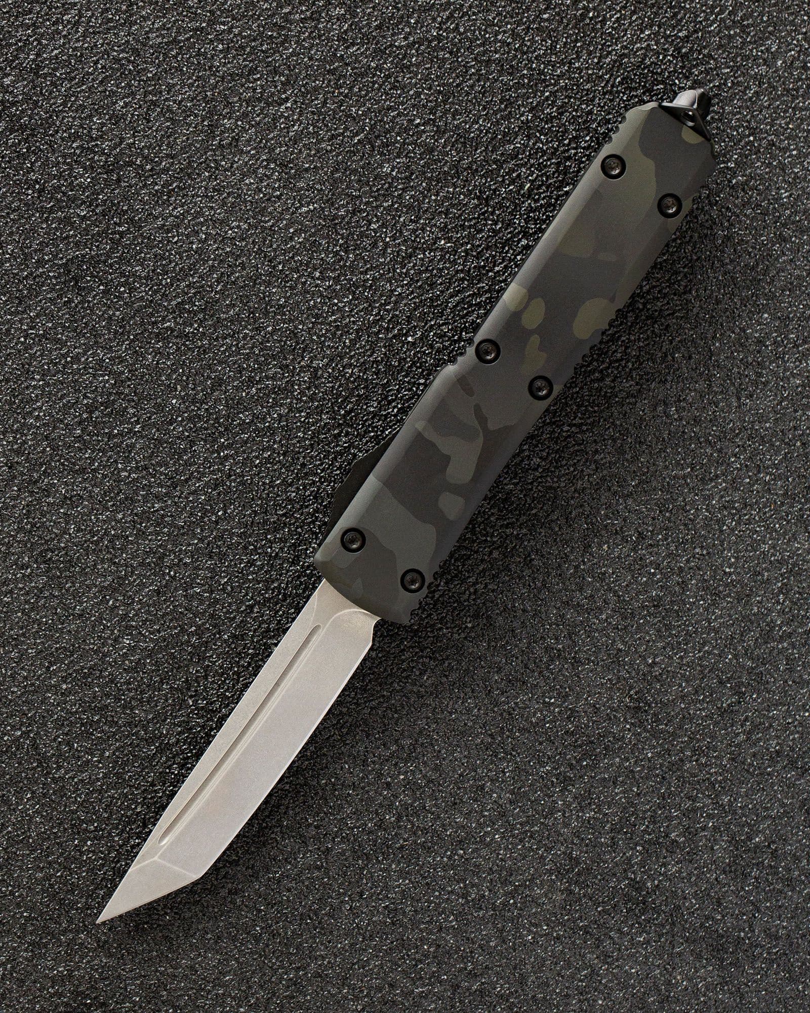Автоматический складной нож SteelBro Ultratech T/E Tanto Black CAMO VG-10 123-10BKCS (черный-камуфляж)