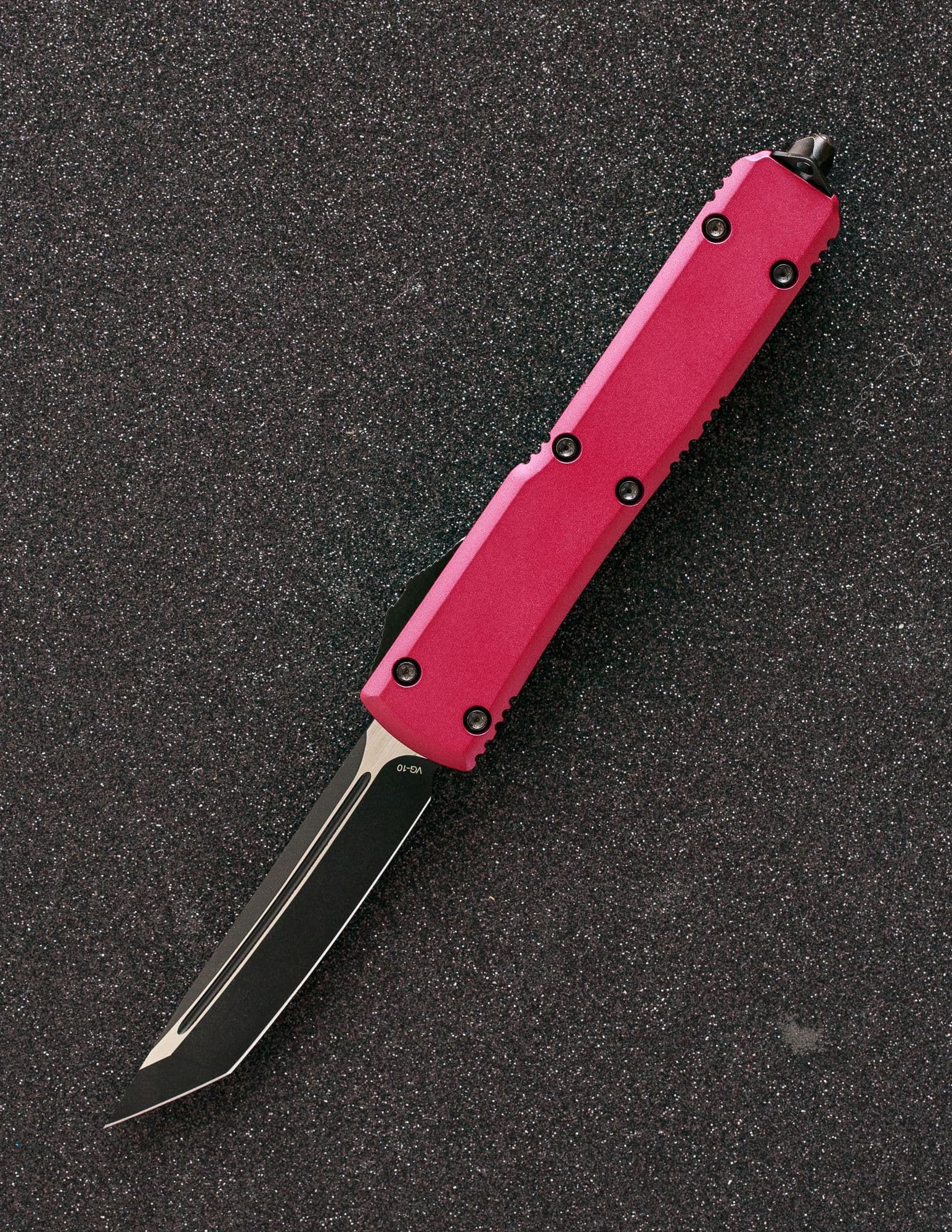 Автоматический складной нож SteelBro Ultratech T/E Tanto Cerakote Black Cherry VG-10 123-1BKCHRCS (бордовый-черный)
